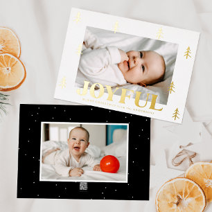 Fröhliche Goldbäume 2 Foto Folien Feiertagskarte