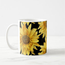 Fröhliche Goldene Gelbblüte Keramik Kaffeetasse