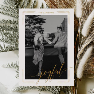 Fröhliche goldene Glitter-Schrift Foto-Weihnachtsk Feiertagskarte