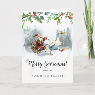 Fröhliche Goosemas lustige Vintage-Familien-Weihna Karte