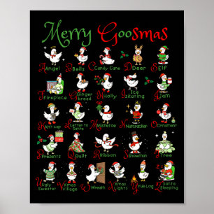 Fröhliche Goosmas Weihnachten Dummer Gans A bis Z Poster