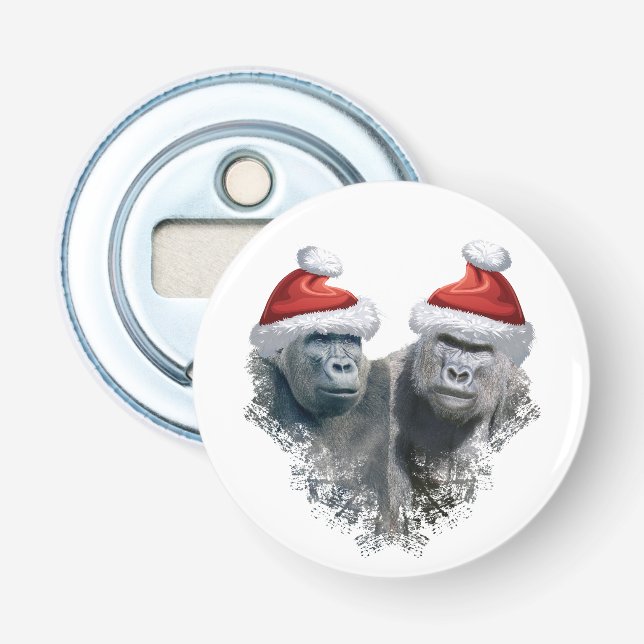 Fröhliche Gorilla-Weihnachten Flaschenöffner (Vorderseite)