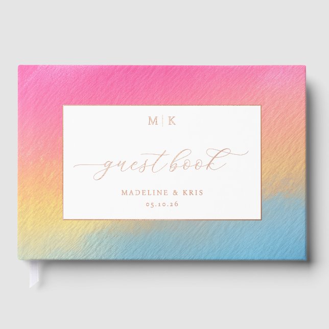 Fröhliche Gradient-Gästebuchabdeckung Gästebuch (Vorderseite)