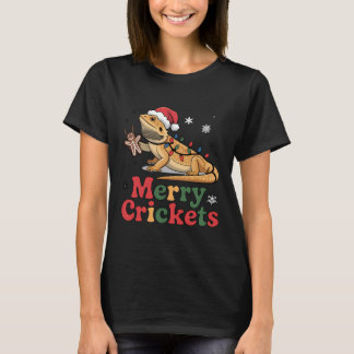 Fröhliche Grillen-Echsen-Weihnachtslichter T-Shirt