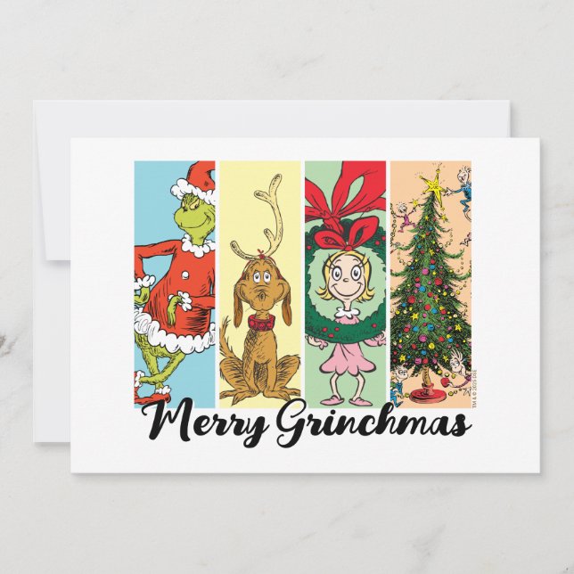 Fröhliche Grinchmas-Feier Collage Feiertagskarte (Vorderseite)