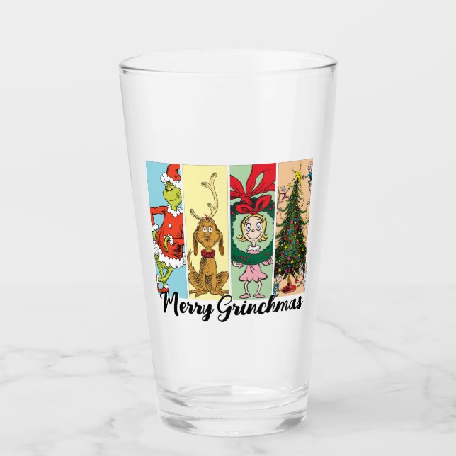 Fröhliche Grinchmas-Feier Collage Glas (Vorderseite)