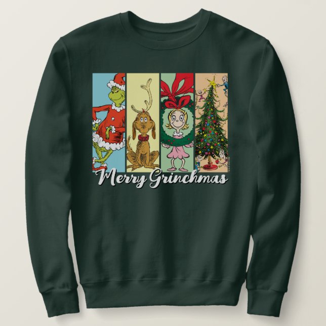 Fröhliche Grinchmas-Feier-Collage Sweatshirt (Design vorne)