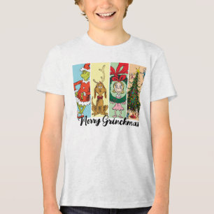 Fröhliche Grinchmas-Feiertag-Collage Tri-Blend Shirt