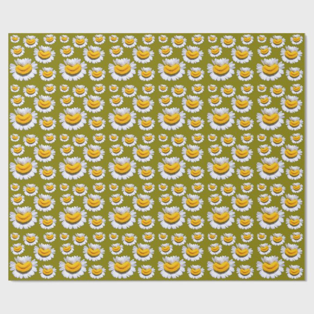 Fröhliche Grinsen von Kamille Geschenkpapier (Flach)