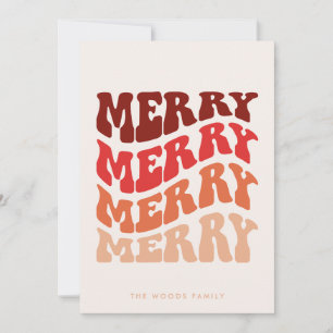 Fröhliche Groovy Wavy Rote Typografie Weihnachten