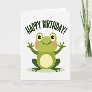 Fröhliche Grüne Frosch-Geburtstagskarte Karte