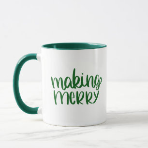 Fröhliche grüne Weihnachtsfeiern Tasse
