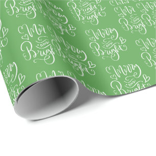 Fröhliche grüne Weihnachtsverpackung Geschenkpapier