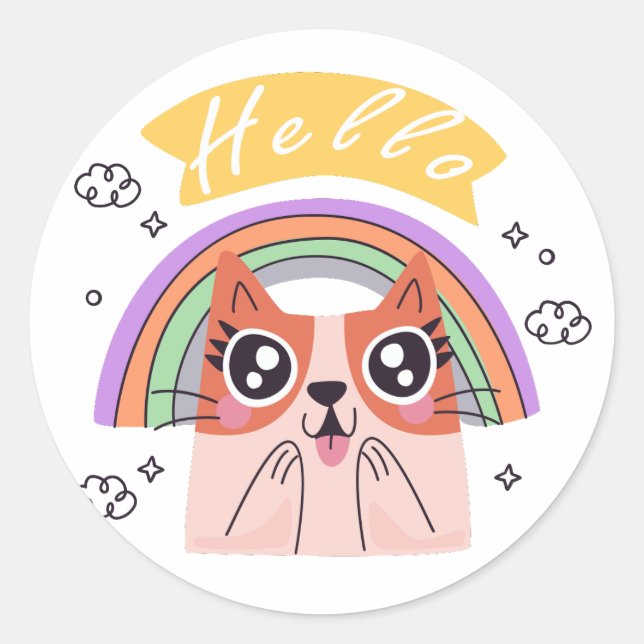 Fröhliche Grußaufkleber Runder Aufkleber (Vorderseite)