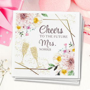 Fröhliche Grüße an die Zukunft Frau Pink Floral Br Serviette