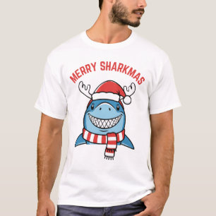 Fröhliche Haifisch-Weihnachten Lustiger Weihnachts T-Shirt