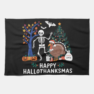 Fröhliche Hallothanksmas-Festzeit-Geschenk Herbst Geschirrtuch