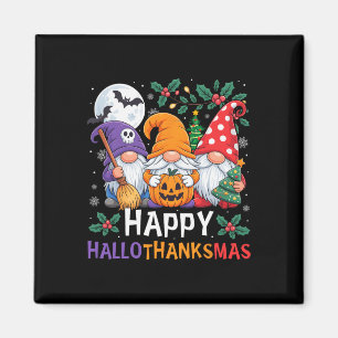 Fröhliche Hallothanksmas Gnome Halloween Erntedank Magnet