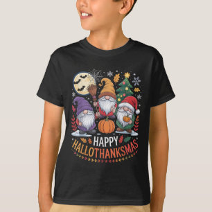 Fröhliche Hallothanksmas Gnome Liebhaber Halloween T-Shirt