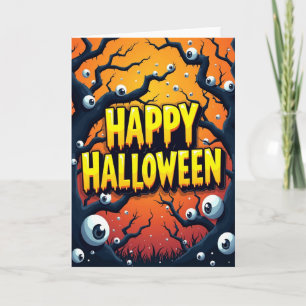 Fröhliche Halloween-Augen-Karte Karte