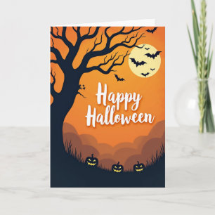 Fröhliche Halloween-Baum-Karte Karte