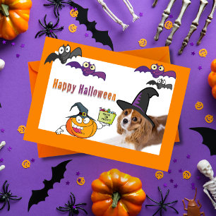 Fröhliche Halloween Cavalier King Charles Hexenkar Karte