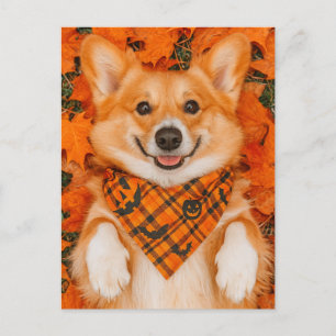 Fröhliche Halloween-Corgi-Postkarte Süßer Hund Her Postkarte
