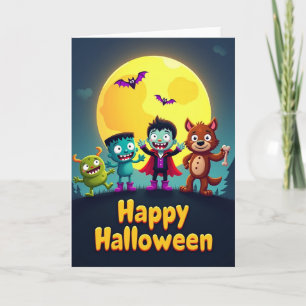 Fröhliche Halloween-Crew-Karte Karte