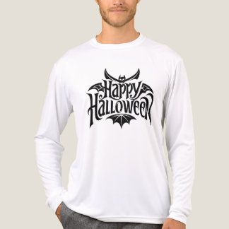 Fröhliche Halloween-Fledermaus-Typografie Tri-Blend Shirt