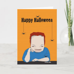 Fröhliche Halloween-Frankenstein-Spinnenkarte Karte