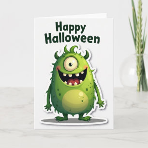 Fröhliche Halloween freundliche Monsterkarte Karte