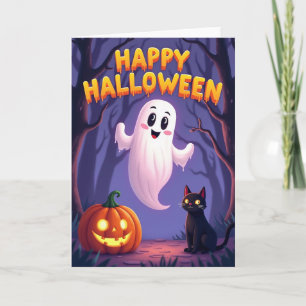 Fröhliche Halloween-Geisterkarte Karte