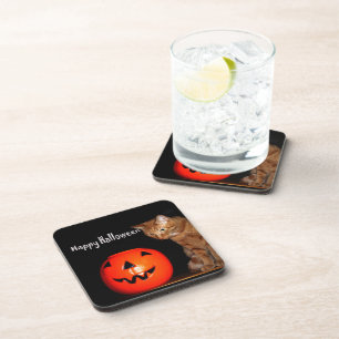 Fröhliche Halloween-Getränkekasten Getränkeuntersetzer