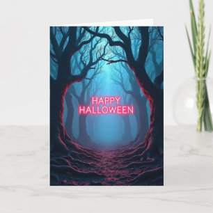 Fröhliche Halloween-Glowing-Roots-Karte Karte
