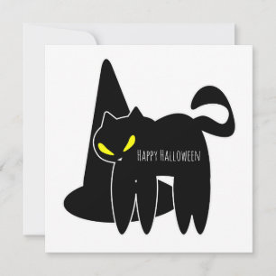 Fröhliche Halloween-Grußkarte Gruselige schwarze Dankeskarte