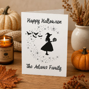 Fröhliche Halloween-Grußkarte Hexenkarte Karte