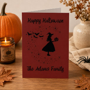 Fröhliche Halloween-Grußkarte Hexenkarte Karte