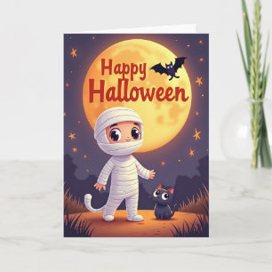 Fröhliche Halloween-Grußkarte mit gruseliger Stimm Karte