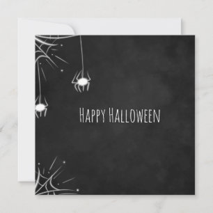 Fröhliche Halloween-Grußkarte Spinnenkreide Dankeskarte