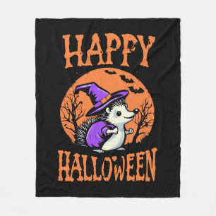 Fröhliche Halloween Igel Hexe Fleecedecke