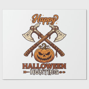 Fröhliche Halloween-Jagd gekreuzte Äxte Kürbis Run Geschenkpapier