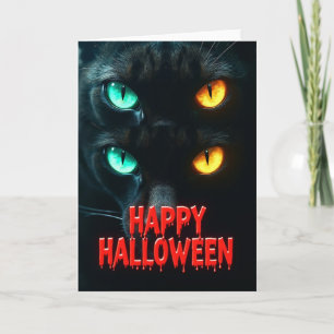 Fröhliche Halloween-Karte mit leuchtenden Augen Karte