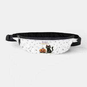 Fröhliche Halloween-Katze & Kürbis Bauchtasche