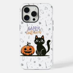 Fröhliche Halloween-Katze & Kürbis iPhone 15 Pro Max Hülle
