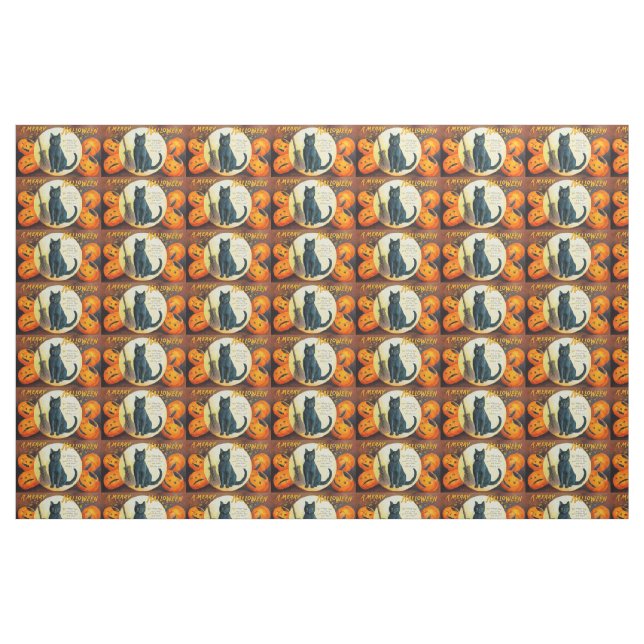 Fröhliche Halloween-Katze Stoff (Fat Quarter (45,7 x 55,9 cm))