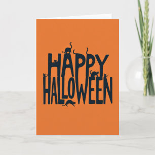 Fröhliche Halloween-Katzen-Karte Karte