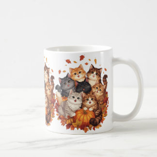 Fröhliche Halloween-Katzen und Kürbisse Kaffeetasse