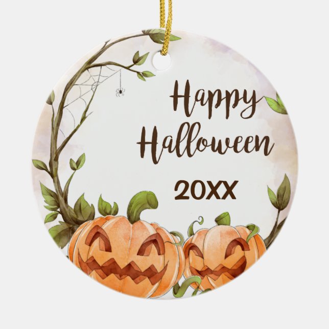 Fröhliche Halloween-Keramik Keramik Ornament (Vorne)