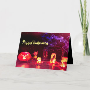 Fröhliche Halloween-Kerzen Karte
