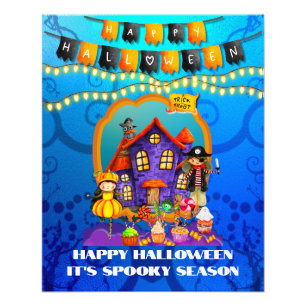 Fröhliche Halloween-Kostümparty für Kinder Feier Fotodruck